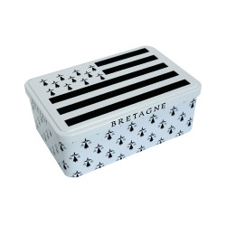 Assortiment Palets et Galettes Nature - Boîte métal décor drapeau breton